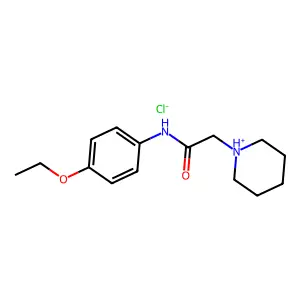 N-(4-ethoxyphenyl)-2-piperidin-1-ium-1-ylacetamide chloride structure