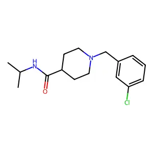 1-(3-chlorobenzyl)-N-(propan-2-yl)piperidine-4-carboxamide structure