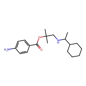 [1-(1-cyclohexylethylamino)-2-methylpropan-2-yl] 4-aminobenzoate structure