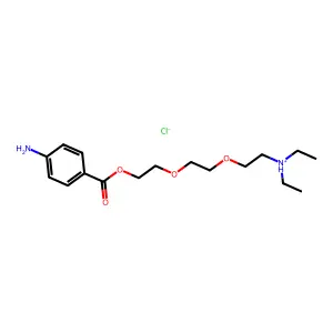 Benzoic acid, p-amino-, 2-(2-(2-(diethylamino)ethoxy)ethoxy)ethyl ester, hydrochloride structure