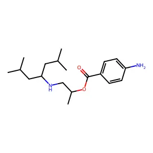 1-(2,6-dimethylheptan-4-ylamino)propan-2-yl 4-aminobenzoate structure