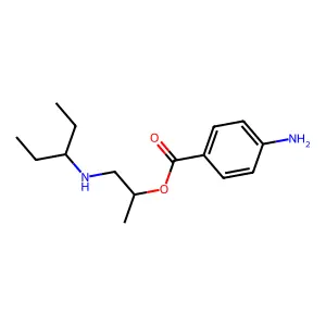 p-Aminobenzoic acid 1-(3-pentylamino)-2-propyl ester structure