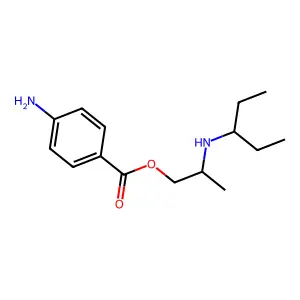 p-Aminobenzoic acid 2-(3-pentylamino)-1-propyl ester structure