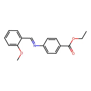 p-(o-Methoxybenzylidene)aminobenzoic acid ethyl ester structure