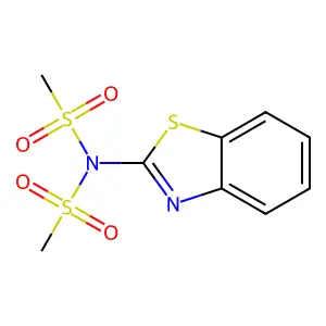 N-(1,3-benzothiazol-2-yl)-N-methylsulfonylmethanesulfonamide structure