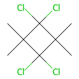 1,1,3,3-tetrachloro-2,2,4,4-tetramethylcyclobutane structure
