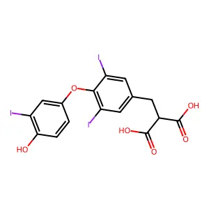 2-(3,5-Diiodo-4-(4-hydroxy-3-iodophenoxy)benzyl)malonic acid structure