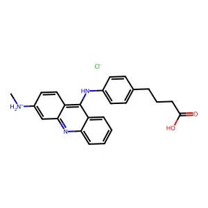 Butyric acid, 4-(p-(9-(3-methylaminoacridinyl)amino)phenyl)-, hydrochloride, hemihydrate structure