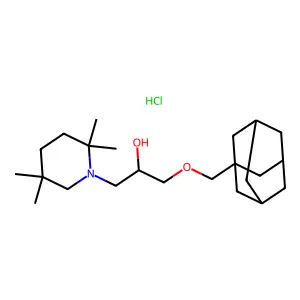 1-(1-adamantylmethoxy)-3-(2,2,5,5-tetramethylpiperidin-1-yl)propan-2-ol;hydrochloride structure