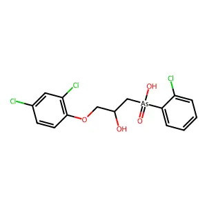 (2-chlorophenyl)-[3-(2,4-dichlorophenoxy)-2-hydroxypropyl]arsinic acid structure