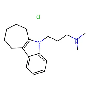 Cyclohept(b)indole, 5,6,7,8,9,10-hexahydro-5-(3-(dimethylamino)propyl)-, hydrochloride structure