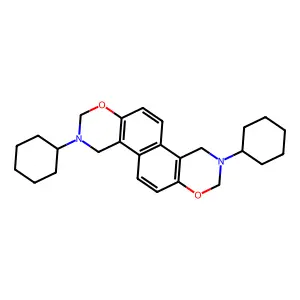 3,9-dicyclohexyl-2,4,8,10-tetrahydro-[1,3]benzoxazino[6,5-f][1,3]benzoxazine structure