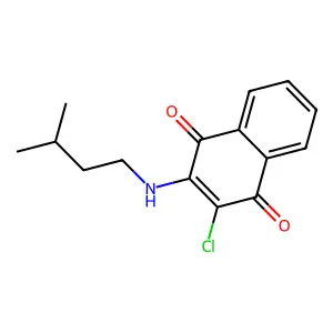 2-Isoamylamino-3-chloro-1,4-naphthoquinone structure