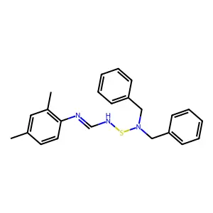 N-(dibenzylamino)sulfanyl-N'-(2,4-dimethylphenyl)methanimidamide structure