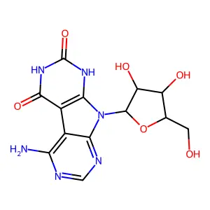 13-amino-8-[3,4-dihydroxy-5-(hydroxymethyl)oxolan-2-yl]-4,6,8,10,12-pentazatricyclo[7.4.0.02,7]trideca-1(13),2(7),9,11-tetraene-3,5-dione structure