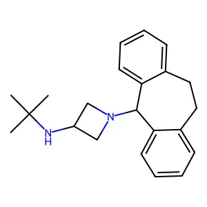 AZETIDINE, 3-tert-BUTYLAMINO-1-(10,11-DIHYDRO-5H-DIBENZO(a,d)CYCLOHEPTEN-5-YL)- structure