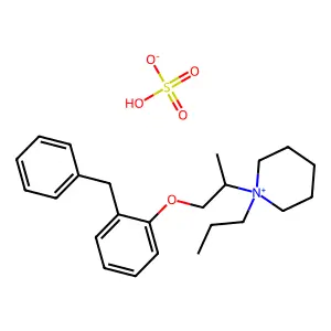 1-(1-((2-Benzylphenoxy)methyl)ethyl)-1-propylpiperidinium hydrogen sulfate structure