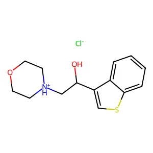 1-(1-benzothiophen-3-yl)-2-morpholin-4-ium-4-ylethanol chloride structure