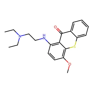 1-[2-(diethylamino)ethylamino]-4-methoxythioxanthen-9-one structure