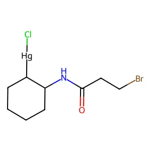 trans-Chloro(2-(3-bromopropionamido)cyclohexyl)mercury structure