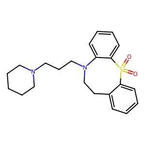 10-(3-piperidin-1-ylpropyl)-11,12-dihydrobenzo[b][1,6]benzothiazocine 5,5-dioxide structure