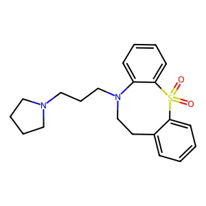 5H-Dibenzo(b,g)(1,4)thiazocine, 6,7-dihydro-5-(3-pyrrolidinylpropyl)-, 12,12-dioxide structure