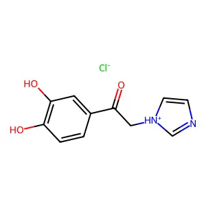 1-(3,4-dihydroxyphenyl)-2-(1H-imidazol-1-ium-1-yl)ethanone chloride structure