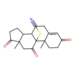 (10,13-dimethyl-3,11,17-trioxo-2,6,7,8,12,14,15,16-octahydro-1H-cyclopenta[a]phenanthren-9-yl) thiocyanate structure