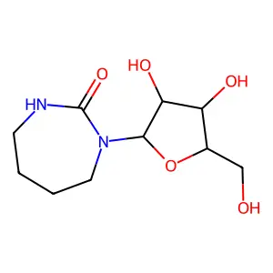 1-[3,4-dihydroxy-5-(hydroxymethyl)oxolan-2-yl]-1,3-diazepan-2-one structure