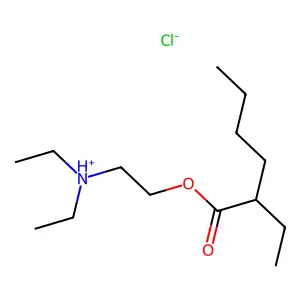 diethyl-[2-(2-ethylhexanoyloxy)ethyl]azanium chloride structure