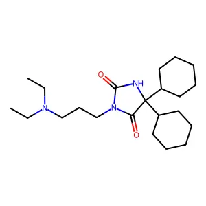 5,5-dicyclohexyl-3-[3-(diethylamino)propyl]imidazolidine-2,4-dione structure