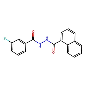 N'-(3-fluorobenzoyl)naphthalene-1-carbohydrazide structure