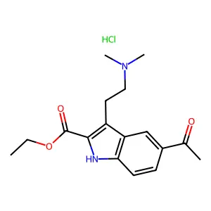 ethyl 5-acetyl-3-[2-(dimethylamino)ethyl]-1H-indole-2-carboxylatehydrochloride structure