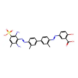 5-((4'-((2,6-Diamino-3-methyl-5-sulfophenyl)diazenyl)-3,3'-dimethyl[biphenyl]-4-yl)diazenyl)-2-hydroxybenzoic acid structure