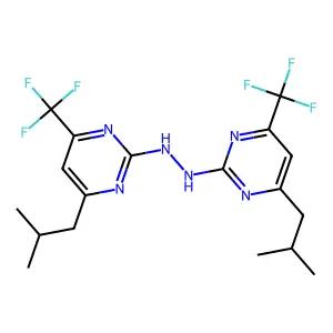 1,2-bis[4-(2-methylpropyl)-6-(trifluoromethyl)pyrimidin-2-yl]hydrazine structure