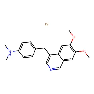 [4-[(6,7-dimethoxyisoquinolin-4-yl)methyl]phenyl]-dimethylazanium bromide structure