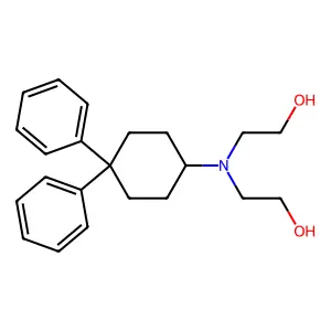 2-[(4,4-diphenylcyclohexyl)-(2-hydroxyethyl)amino]ethanol structure