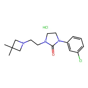 1-(3-chlorophenyl)-3-[2-(3,3-dimethylazetidin-1-yl)ethyl]imidazolidin-2-one;hydrochloride structure