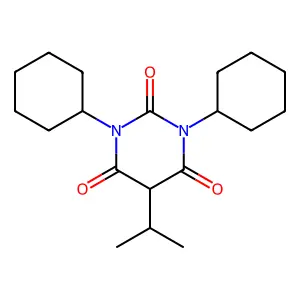 1,3-dicyclohexyl-5-propan-2-yl-1,3-diazinane-2,4,6-trione structure