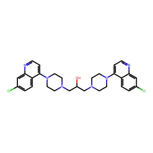 1,3-bis[4-(7-chloroquinolin-4-yl)piperazin-1-yl]propan-2-ol structure