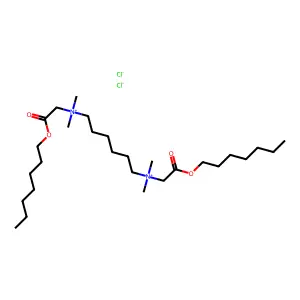(2-heptoxy-2-oxoethyl)-[6-[(2-heptoxy-2-oxoethyl)-dimethylazaniumyl]hexyl]-dimethylazanium dichloride structure