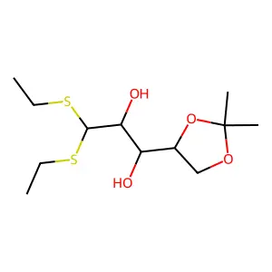 1-(2,2-dimethyl-1,3-dioxolan-4-yl)-3,3-bis(ethylsulfanyl)propane-1,2-diol structure