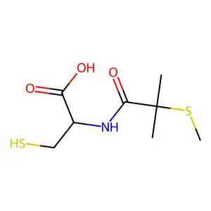 (2R)-2-[(2-methyl-2-methylsulfanylpropanoyl)amino]-3-sulfanylpropanoic acid structure