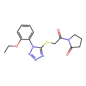 1-[2-[1-(2-ethoxyphenyl)tetrazol-5-yl]sulfanylacetyl]pyrrolidin-2-one structure