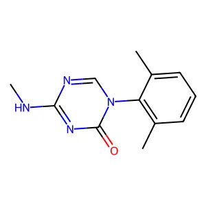 1-(2,6-dimethylphenyl)-4-(methylamino)-1,3,5-triazin-2-one structure