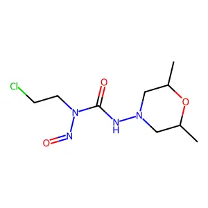 1-(2-chloroethyl)-3-(2,6-dimethylmorpholin-4-yl)-1-nitrosourea structure
