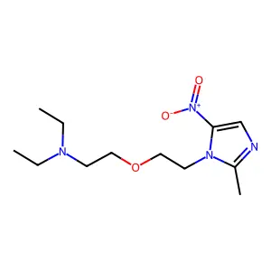 Ethanamine, N,N-diethyl-2-(2-(2-methyl-5-nitro-1H-imidazol-1-yl)ethoxy)- structure