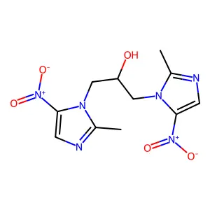 1,3-bis(2-methyl-5-nitroimidazol-1-yl)propan-2-ol structure