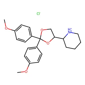 alpha-2,2-Bis(p-methoxyphenyl)-4-(2-piperidyl)-1,3-dioxolane hydrochloride structure