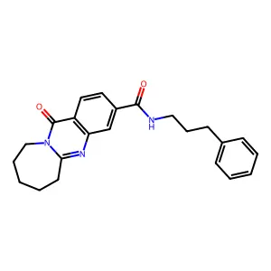 12-oxo-N-(3-phenylpropyl)-6,7,8,9,10,12-hexahydroazepino[2,1-b]quinazoline-3-carboxamide structure